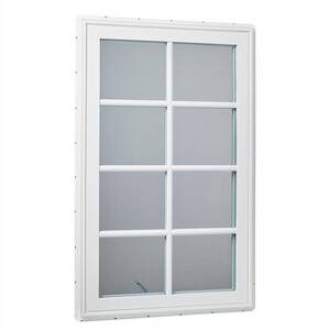 30 in. x 48 in. Right-Hand Vinyl Casement Window with SDL Outside Grids and Screen - White