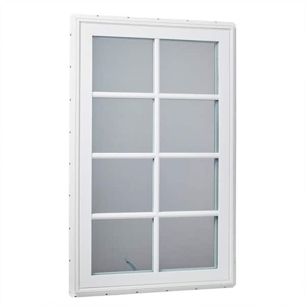 TAFCO WINDOWS 30 in. x 48 in. Right-Hand Vinyl Casement Window with SDL Outside Grids and Screen - White