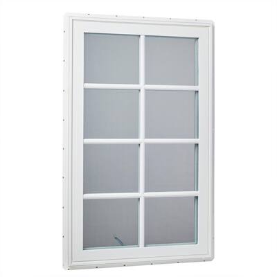 30 in. x 60 in. Right-Hand Vinyl Casement Window with SDL Outside Grids and Screen - White