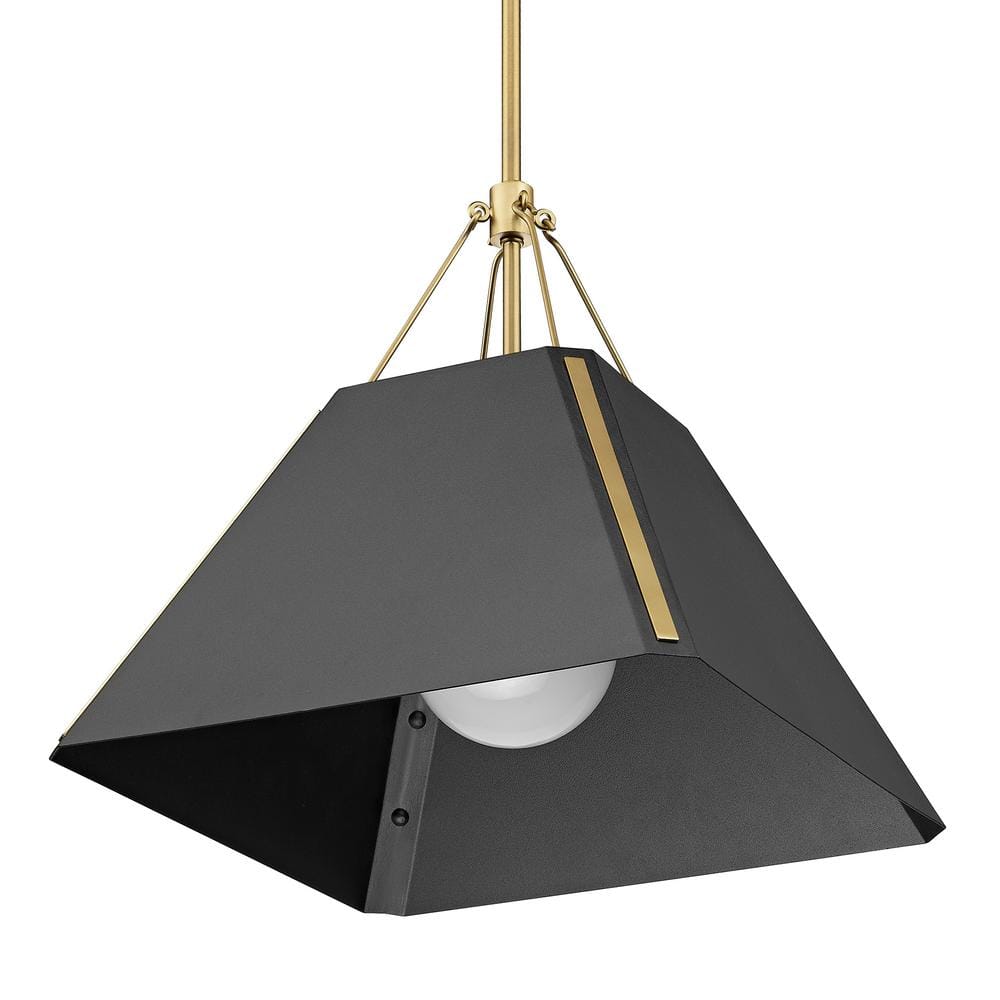 Ranik Brushed Champagne Bronze and Black 1-Light Pendant