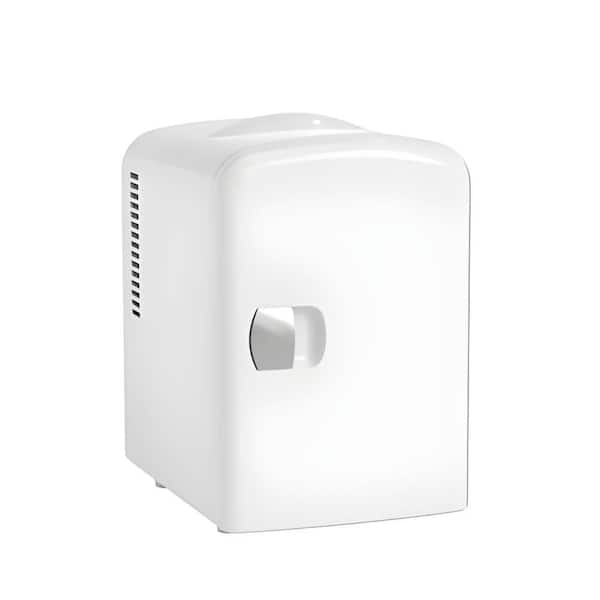 7 in. Single Zone 8-Cans Beverage Cooler Mini Refrigerator and Personal Beauty Fridge in White