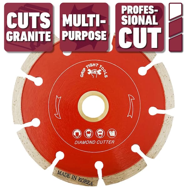 4 in. Professional Segmented Cut General Purpose Diamond Blade, Cuts Granite, Marble, Concrete, Stone, Brick and Masonry