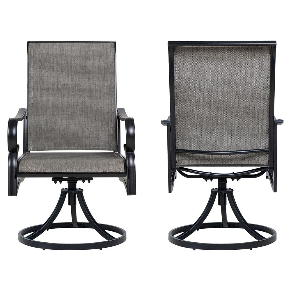Metal Patio Swivel Dining Chairs Set of 2-Metal Outdoor Rocking Chair with 