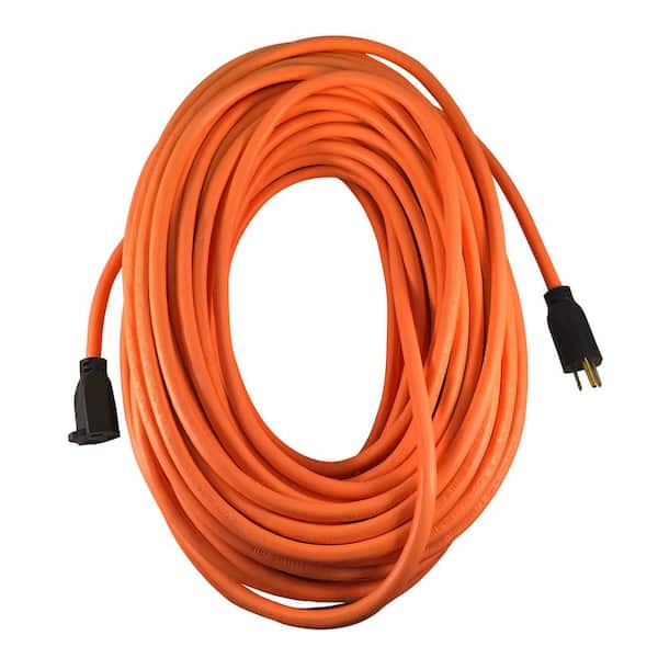 Unbranded 50 ft. 12/3 Heavy-Duty Indoor/Outdoor Extension Cord, Orange