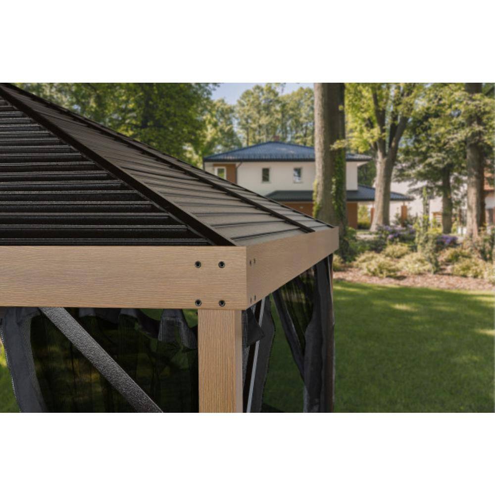 Sanibel 10 ft x 10 ft Brown Aluminum and Steel Gazebo
