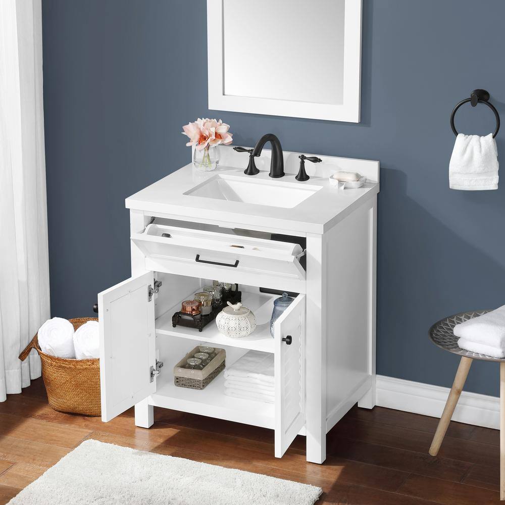 Buy Marksfield 24 in. W x 22 in. D Bath Vanity in White with Cultured