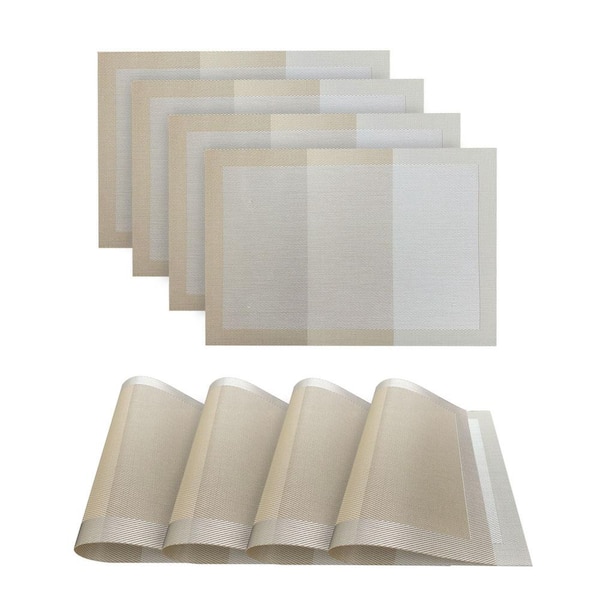 Dainty Home Moderna 13 in. x 19 in. Champagne Woven Polyester Placemat (Set of 4)