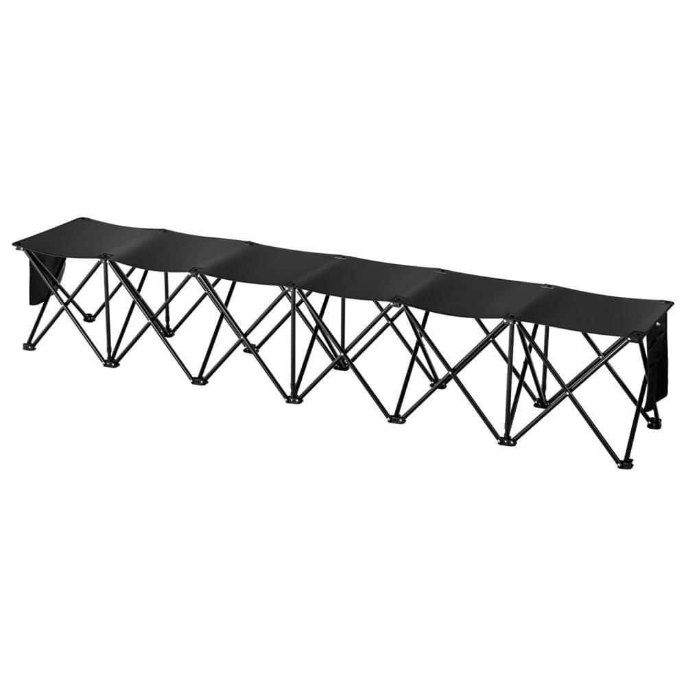 Black 6 Seat Portable Folding Sport Bench Outdoor Camping Chair with Carry Bag price history on PriceWatchPro
