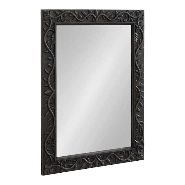Natesa 24 in. W x 32 in. H Black Rectangle Traditional Framed Decorative Wall Mirror