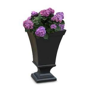 Vienna 25 in. Tall Self-Watering Black Polyethylene Urn Planter