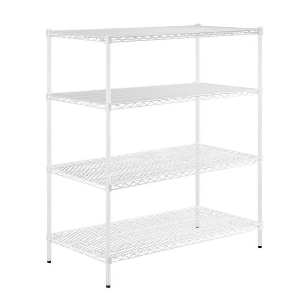 Honey-Can-Do 48 in. H x 54 in. W x 24 in. D 4-Shelf Steel Shelving Unit in White