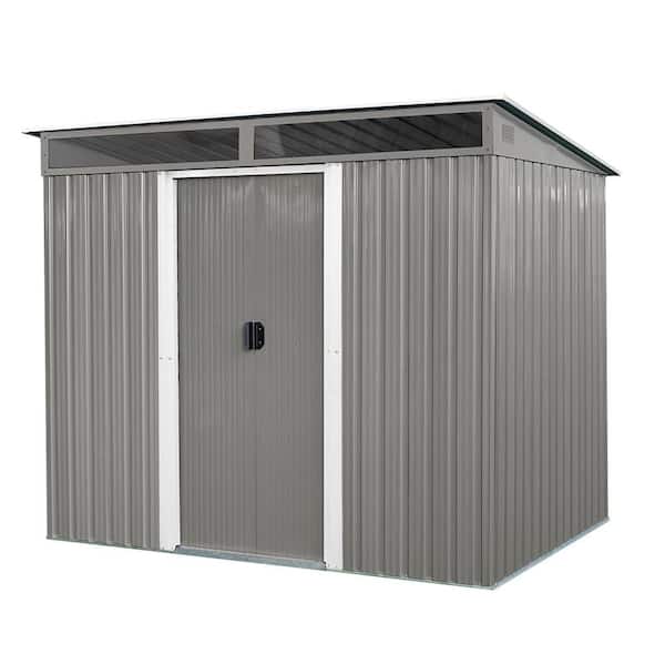 8 ft. W x 6 ft. D Metal Shed with Double Door (48 sq. ft. )