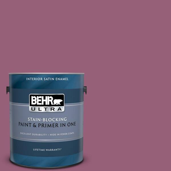 BEHR ULTRA 1 gal. #UL100-17 Forest Berry Satin Enamel Interior Paint and Primer in One