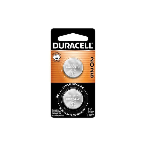 Duracell CR2025 3V Lithium Battery, 2 Count Pack, Bitter Coating Helps Discourage Swallowing