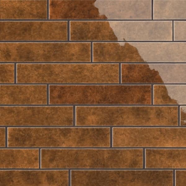 Merola Tile Menorca Rust 3 in. x 13 in. Ceramic Wall Tile (6.44 sq