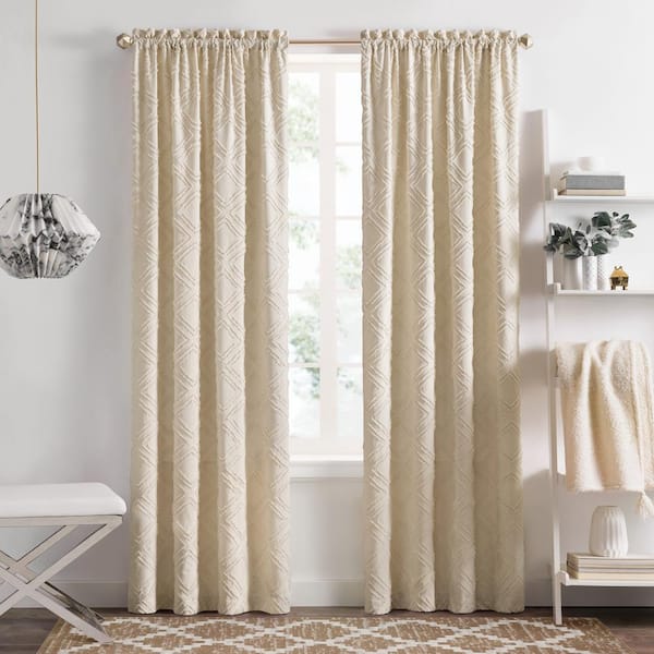 Blake Polyester Light Filtering Window Panel - 42 in. W x 84 in. L in Tan
