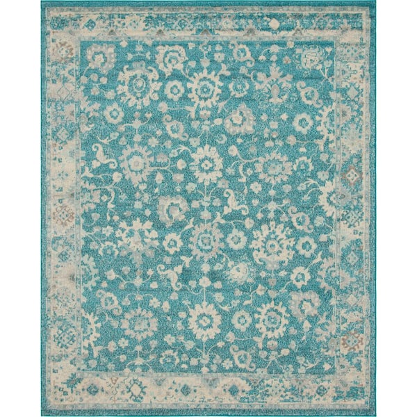 Unique Loom Penrose Krystle Turquoise 8 ft. x 10 ft. Area Rug