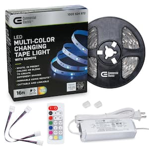 16 ft. LED White and RGB Tape Light Kit- Under Cabinet Light