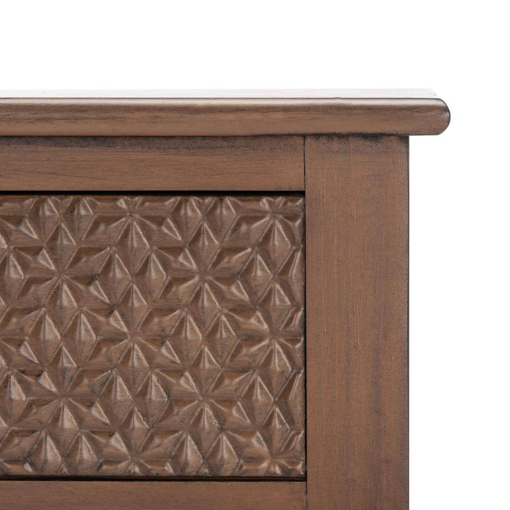 Halton Brown 40" Wood and Metal Console Table with Storage