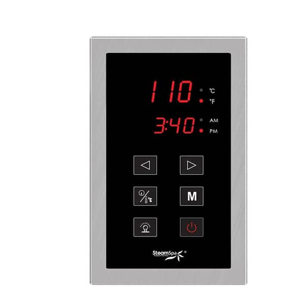 SteamSpa Touch Panel Control System in Brushed Nickel