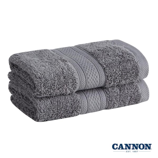 Cannon 100% Cotton Low Twist Wash Cloths (13 in. L x 13 in. W) 550 GSM Highly Absorbent (6-Pack, Ash Gray)