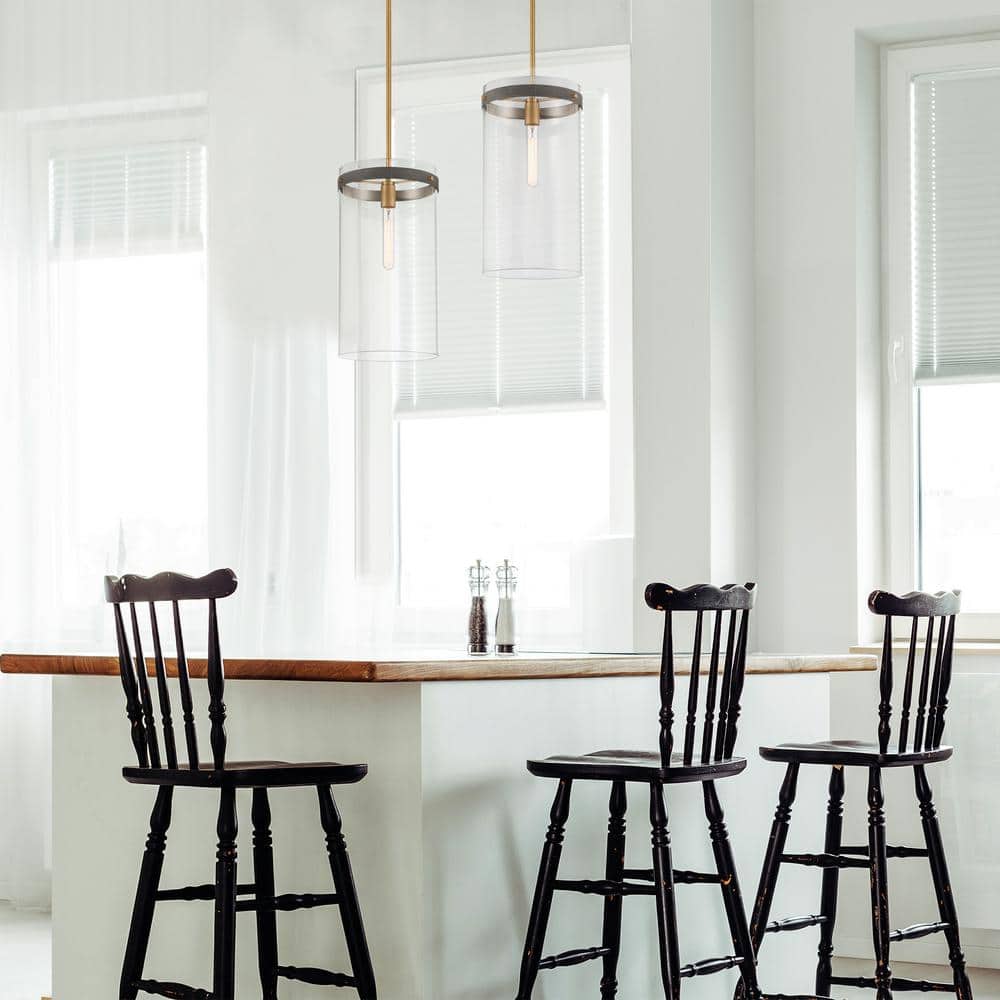 Reflecta 18.5" Brass and Glass Pendant Light