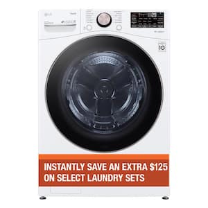 4.5 Cu. Ft. Stackable SMART Front Load Washer in White with Steam and TurboWash360 Technology