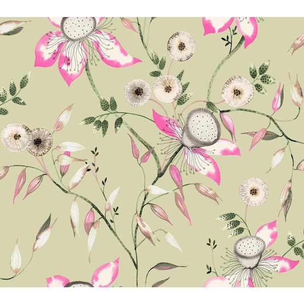 York Wallcoverings Alpine Botanical Spray and Stick Wallpaper