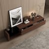 FUFU&GAGA Brown Wooden Grain TV Stand Entertainment Center Fits TV's up to 90 in, with 2-Open Shelf and 2-Drawer L-THD-520024-01