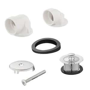 Twist and Close 1-1/2 in. Schedule 40 White PVC Bath Waste and Overflow Drain Plumbers Kit in Chrome