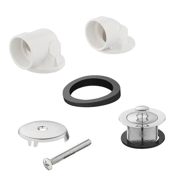 Everbilt Twist and Close 1-1/2 in. Schedule 40 White PVC Bath Waste and Overflow Drain Plumbers Kit in Chrome