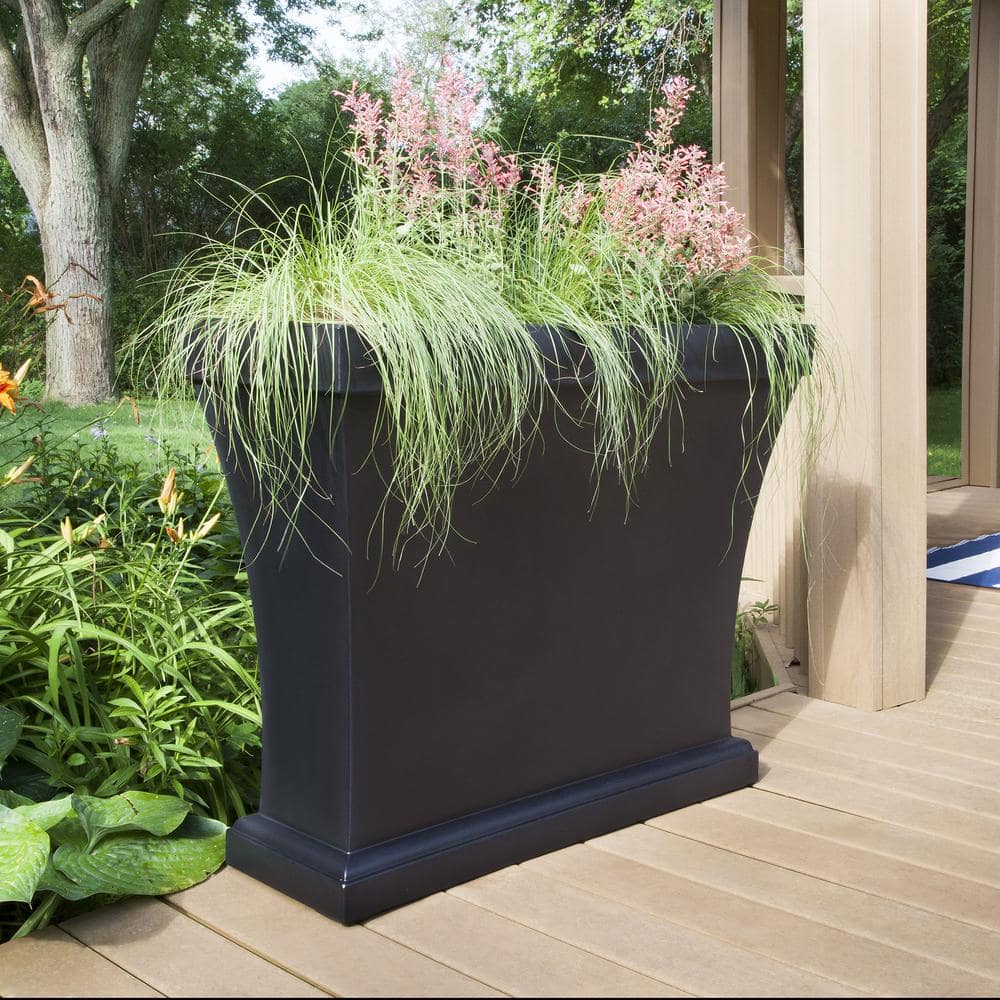 Bordeaux Black Polyethylene Trough Planter for Outdoor and Indoor Use
