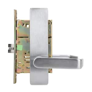 DXML Series Brushed Chrome Grade 1 Passage Mortise Door Handle with Escutcheon Right-Handed Lever