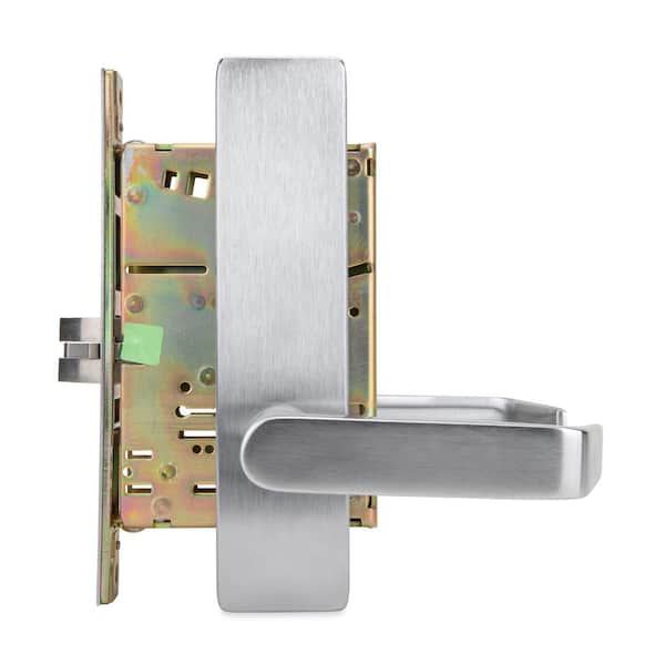 Taco DXML Series Brushed Chrome Grade 1 Passage Mortise Door Handle with Escutcheon Right-Handed Lever