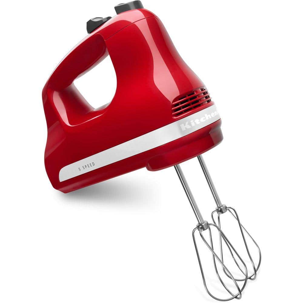 Empire Red 5-Speed Hand Mixer with Stainless Steel Turbo Beaters