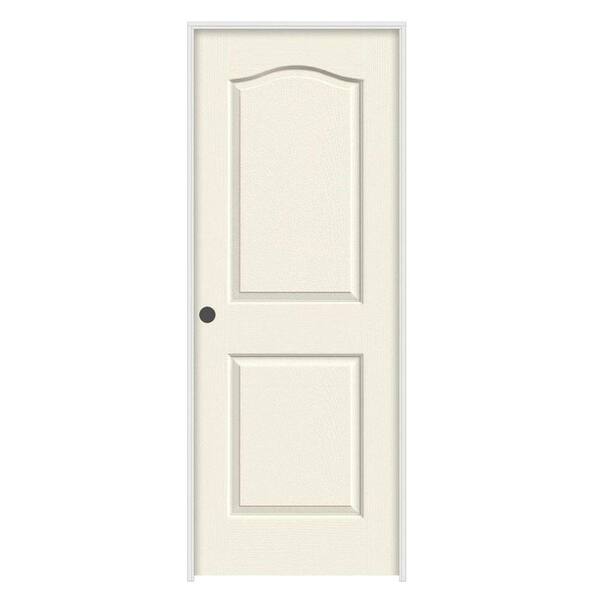 JELD-WEN 30 in. x 80 in. Camden Vanilla Painted Right-Hand Textured Solid Core Molded Composite MDF Single Prehung Interior Door