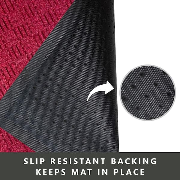 Indoor Outdoor Doormat Maroon 36 in. x 60 in. Checker Floor Mat