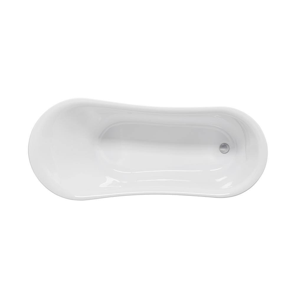 Elegant 30" Acrylic Clawfoot Soaking Bathtub with Chrome Finish