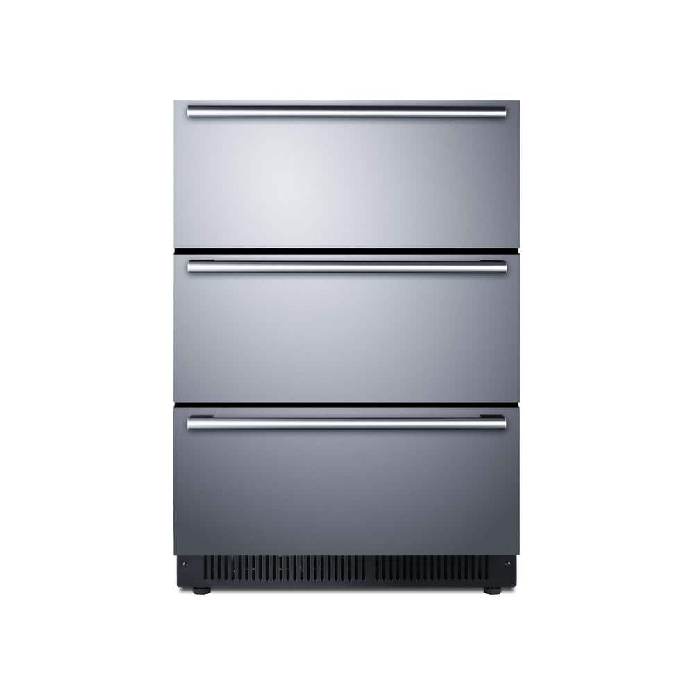 4.9 cu. ft. Built-In Triple Drawer Refrigerator in Stainless Steel