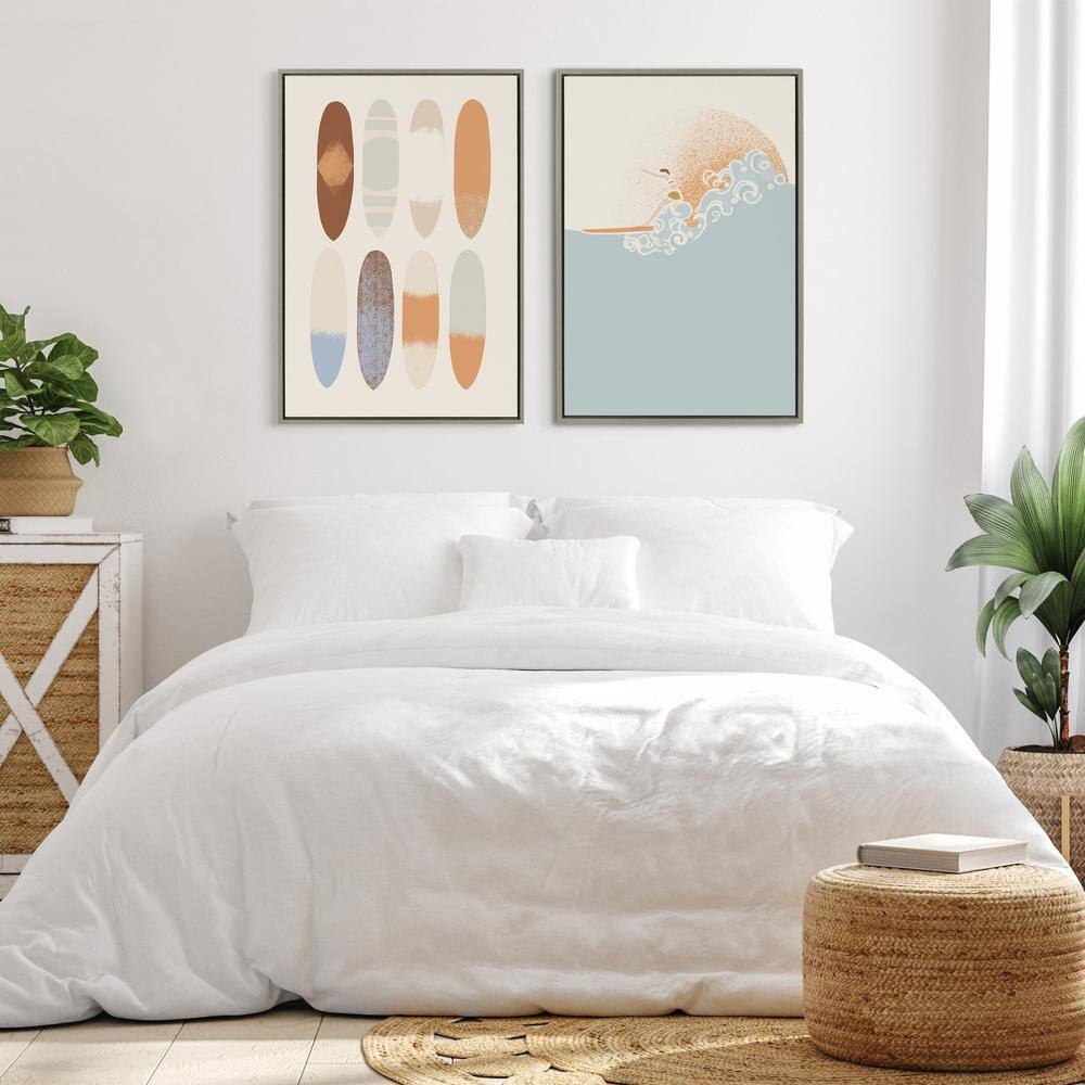 Sea Breeze Surfer Girl Framed Canvas Wall Art, 23" x 33"