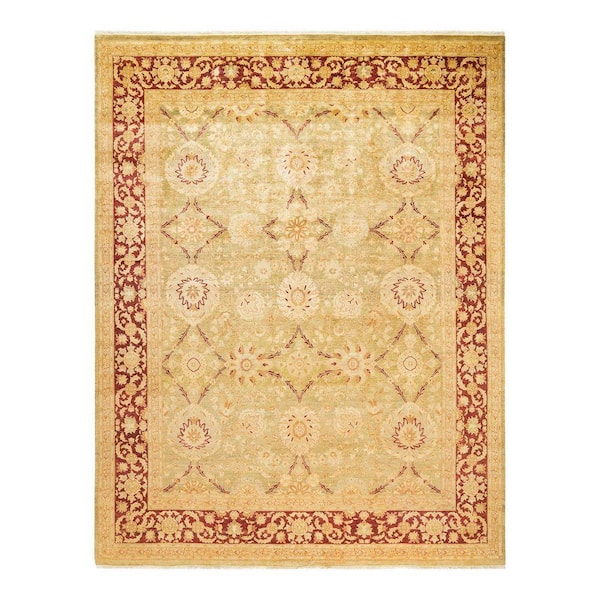 Elec Ring Rug Chloe & Olivia Home Electric 8 ft. x 10 ft. Green Oriental Wool Indoor ...