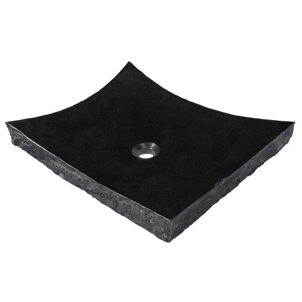 Large Black Granite Zen Rectangular Vessel Bathroom Sink