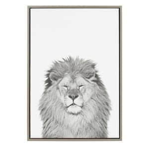 33 in. x 23 in. "Lion" by Tai Prints Framed Canvas Wall Art