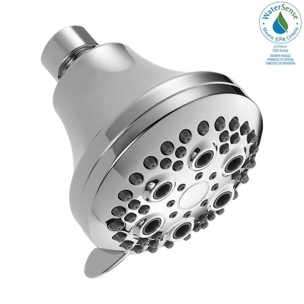 Delta 5-Spray Patterns 1.50 GPM 3.38 in. Wall Mount Fixed Shower Head in Chrome