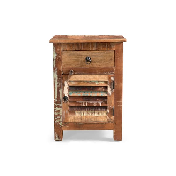 Noble House Laveer Distressed Paint Side Table