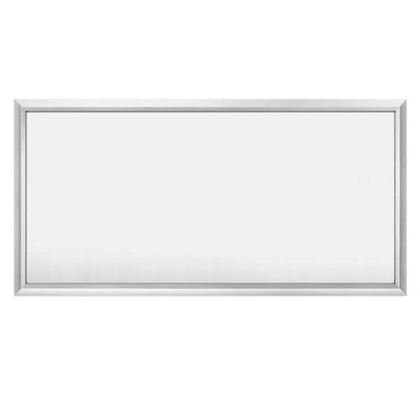 60 in. W x 30 in. H Rectangular Aluminum Alloy Framed and Tempered Glass Wall Bathroom Vanity Mirror in Brushed Silver