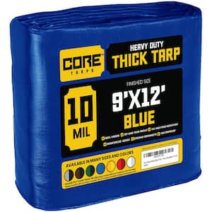 9 ft. x 12 ft. Blue 10 Mil Heavy Duty Polyethylene Tarp, Waterproof, UV Resistant, Rip and Tear Proof