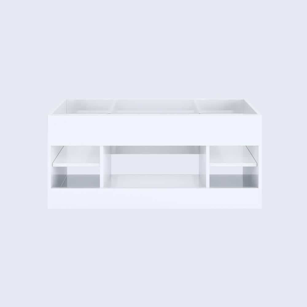 Salt 47'' Glossy White Wall-Mounted Single Vanity Base