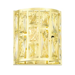 Kristella 1-Light Soft Gold Clear Glass Sconce