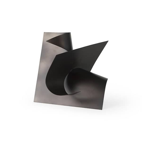 HomeRoots 12 in. Black Contempo Antiqued Black Abstract Sculpture
